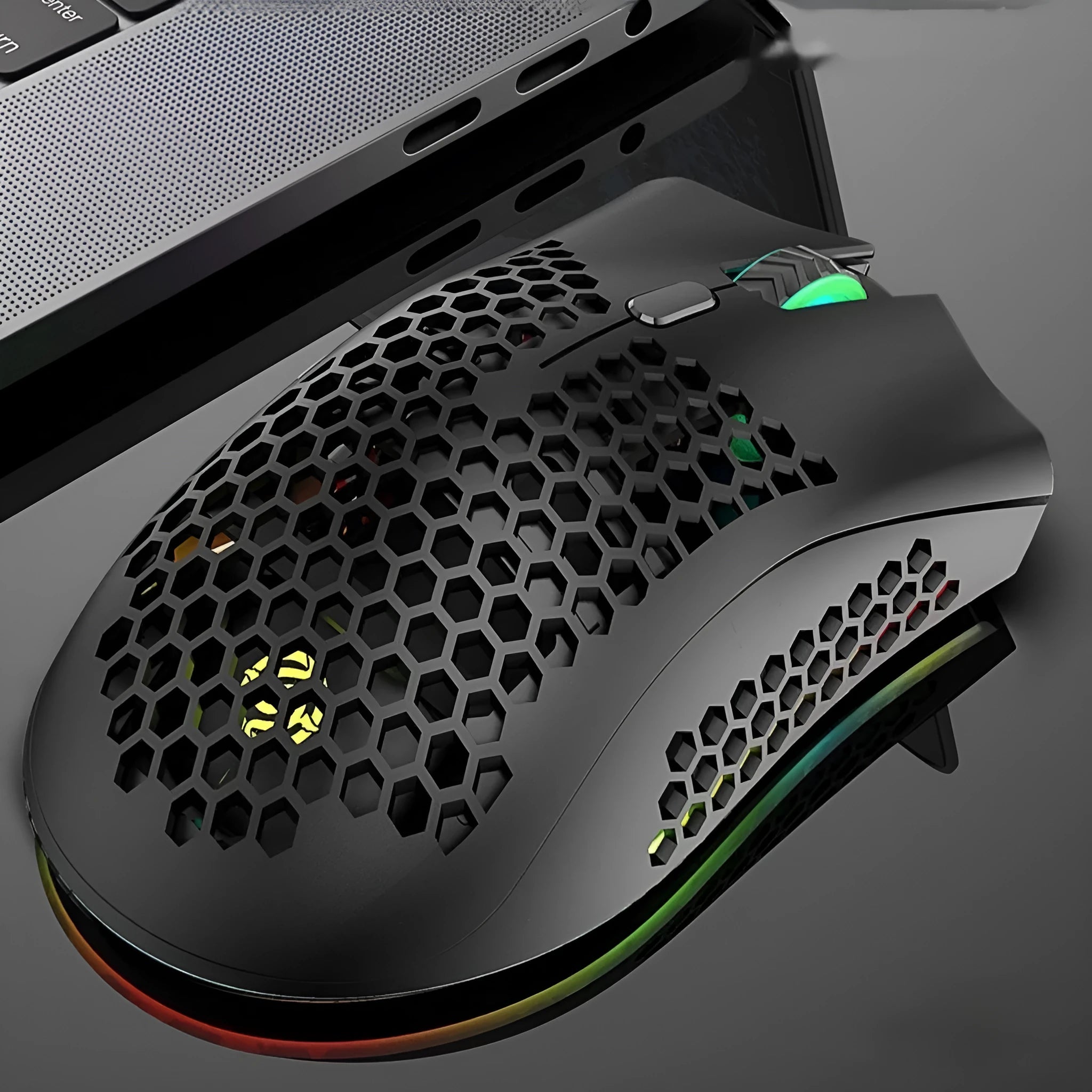 Hollow out luminous wireless mouse in BM600 colours with photoelectric sensor
