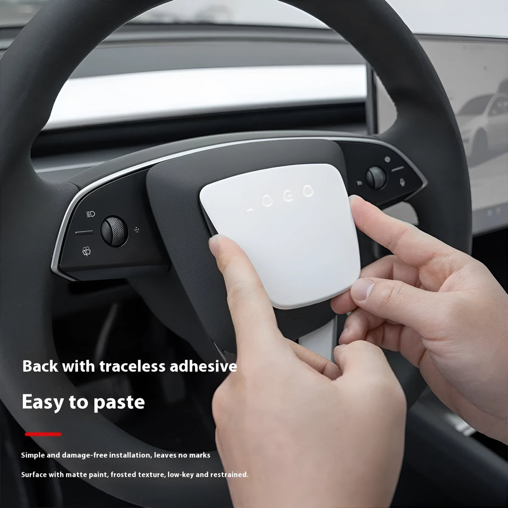 White plastic ABS steering wheel patch for interior protection and renewal