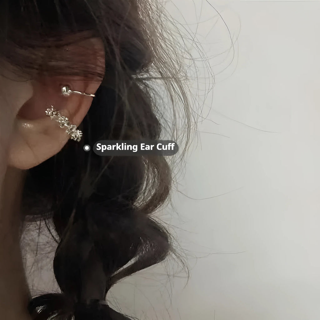 Irregular frosty style alloy ear clip earrings with geometry shape