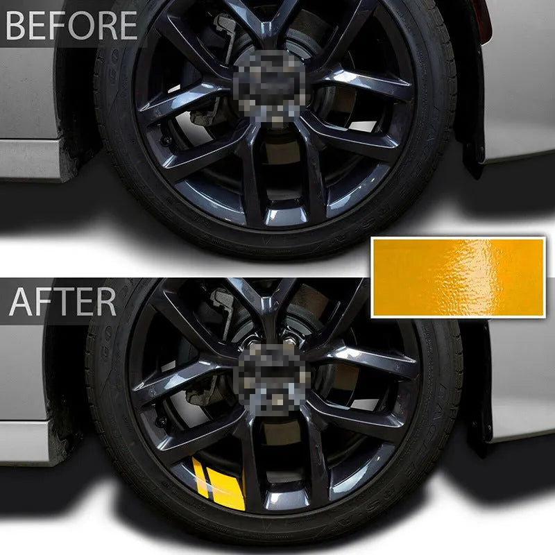 Four reflective car rearview mirror decorative stickers with steel ring modification in assorted colours 6x6cm