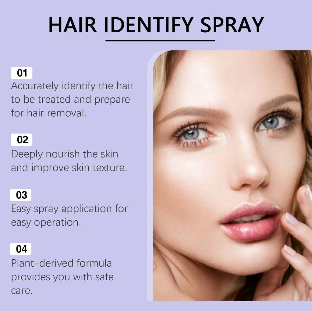 120ml portable hair removal spray bottle with non-irritating formula containing botanical extracts