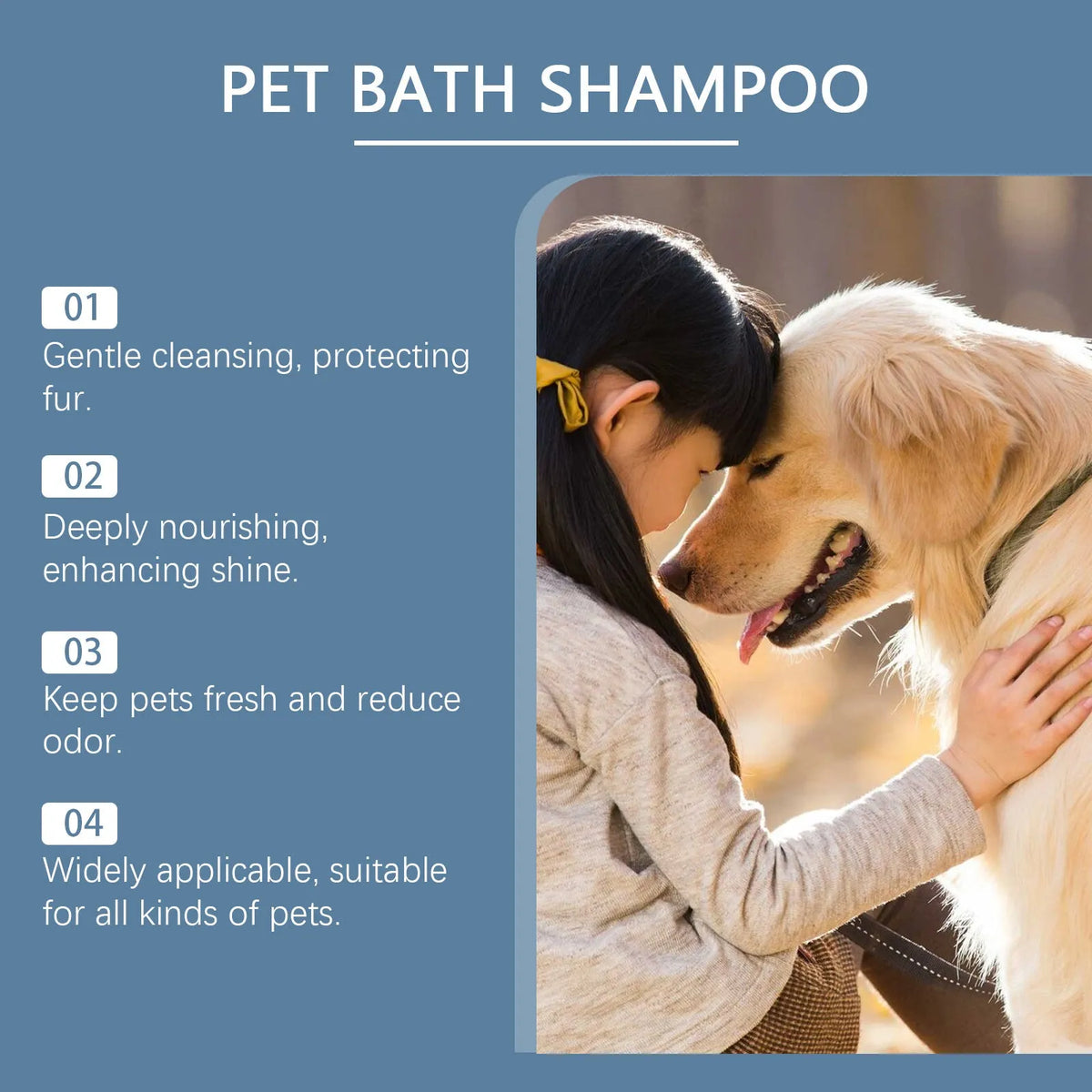 100ml cat and dog mild shampoo with milk and coconut oil in a white bottle