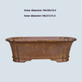 Purple sand rectangular segment mud flowerpot with hand-changed double pumping angles