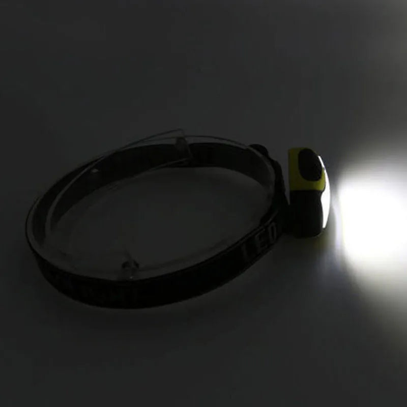 Yellow plastic three-speed COB headlamp for outdoor activities and work lighting