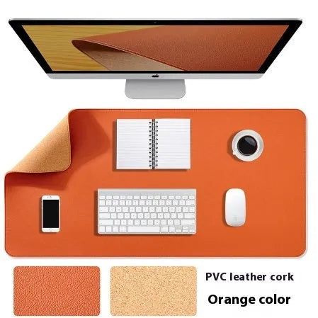 Cork leather table mat and PVC mouse pad in orange with 3.8mm thickness, 60x30cm size