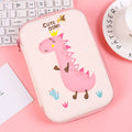 Square canvas pencil case with cartoon anime design, zip closure, and large storage capacity.