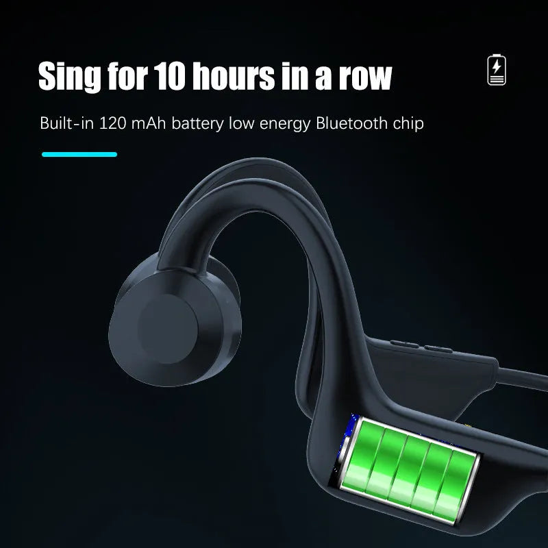 Black ear-mounted wireless sports Bluetooth headset with proprietary mould design