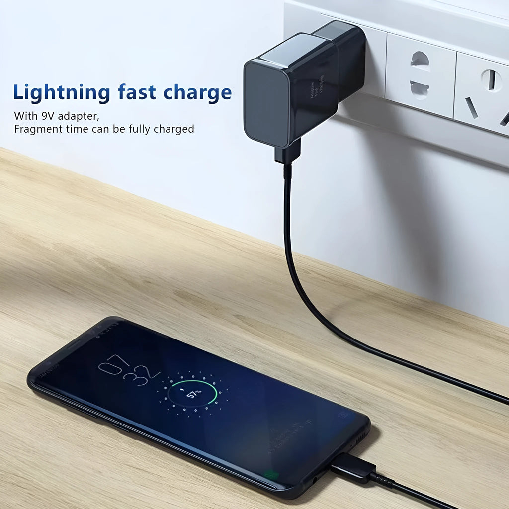 British Standard 9V2A fast charging USB plug wall charger in white plastic casing