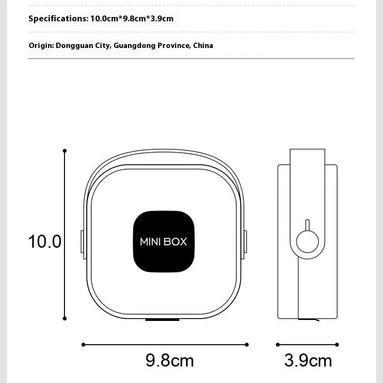 Medium portable storage box for data cables and Bluetooth headsets in Nordic White colour