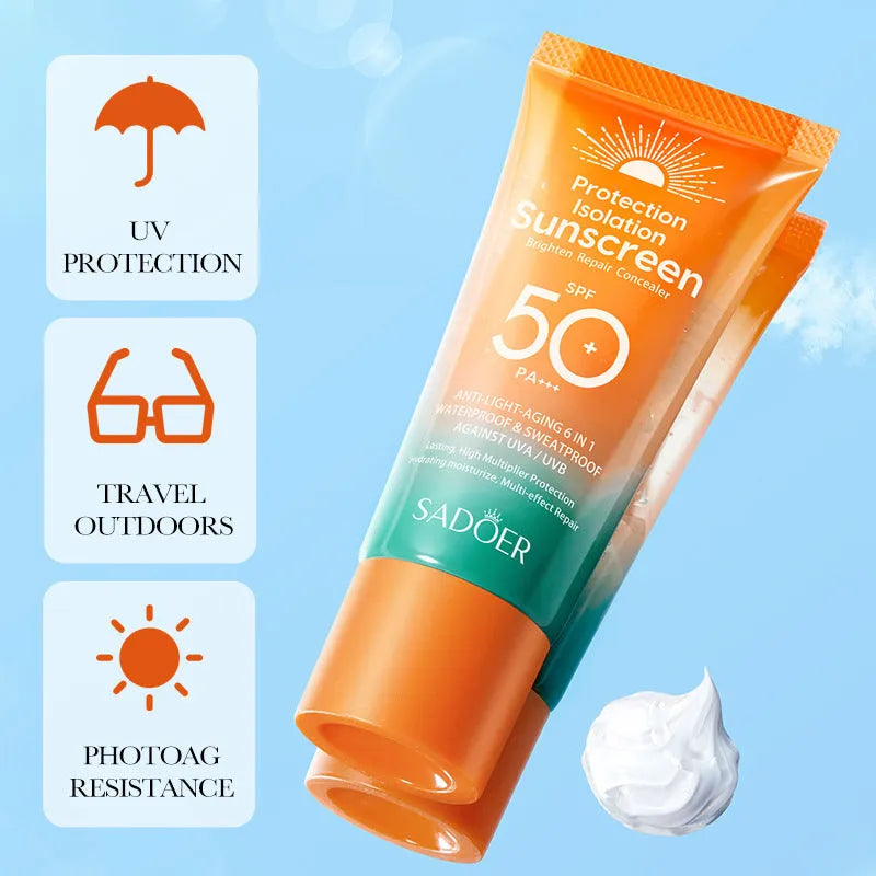 50g Double Tube Multi-Effect Repair Isolation Sunscreen in tube packaging