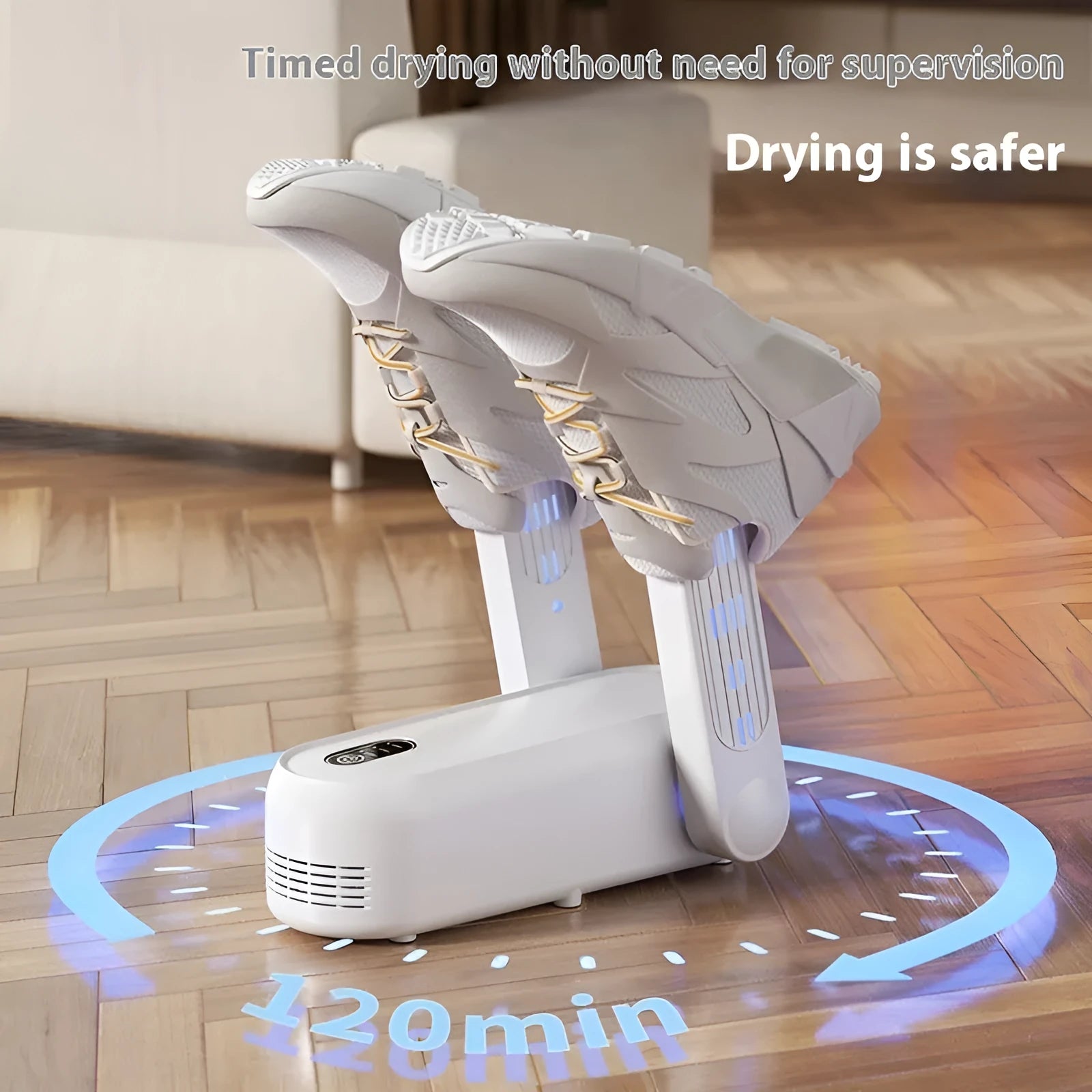 D4 intelligent automatic shoe dryer machine with black housing and timing controls