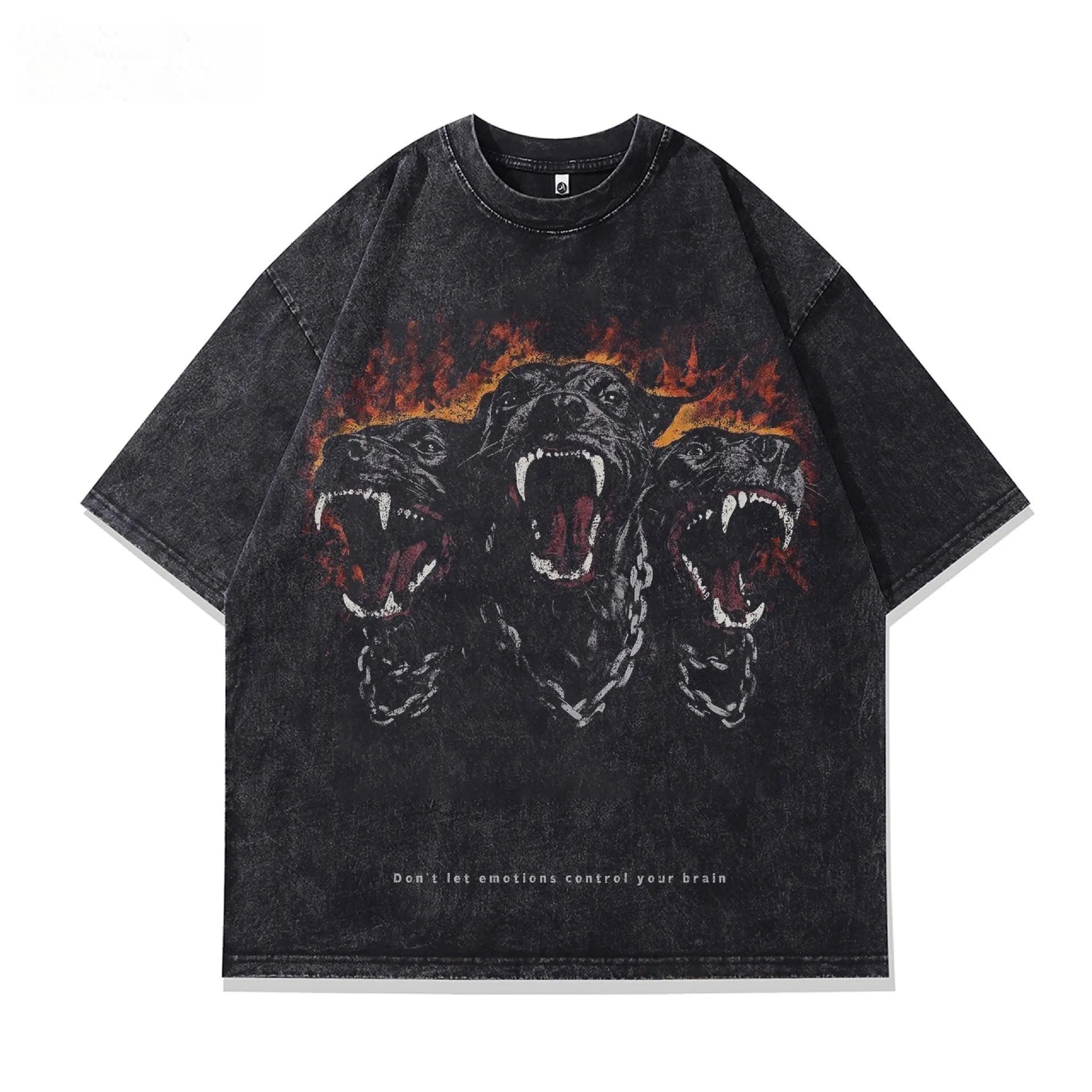 Men's short sleeve cotton t-shirt with character pattern print in loose fit summer style