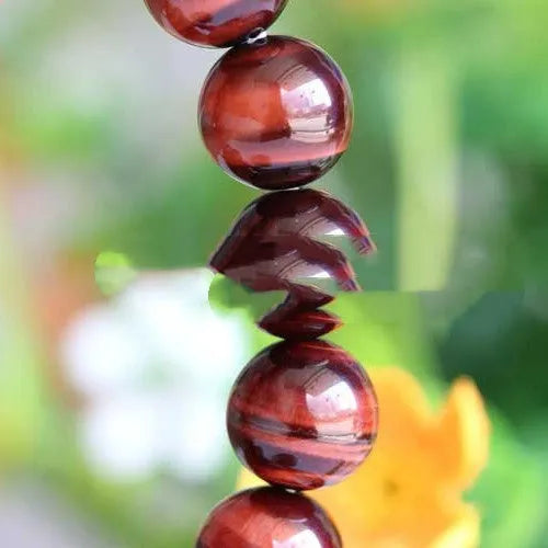 Natural wood alexandrite bracelet with round beads and lightning cat's eye effect, 6-18mm sizes, unisex