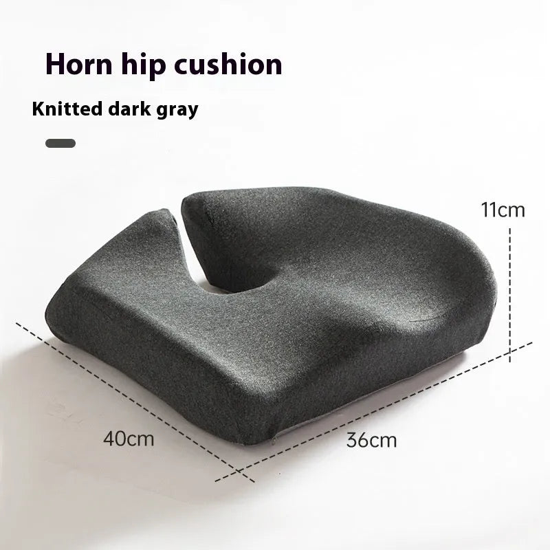 Memory foam office chair cushion for lumbar support measuring 36x40cm in black, grey or light grey