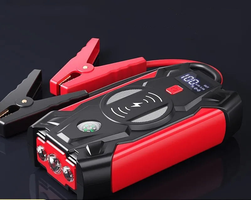 Car emergency jump starter 39800W 12V battery rescue unit with digital display and carrying case