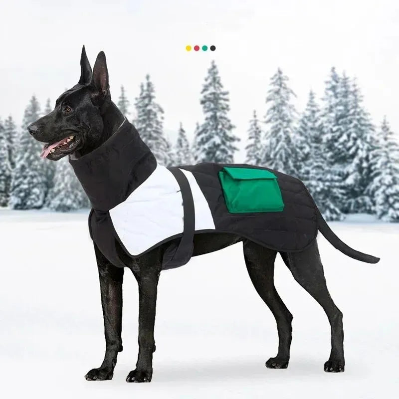 Winter warm thicken waterproof dog coat for small medium large dogs, green or red