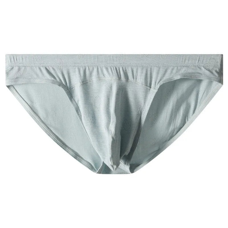 Modal low waist jacquard ice silk briefs in colourful blue with quick-drying functionality