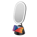 White multifunctional makeup mirror table lamp with UK plug on desktop