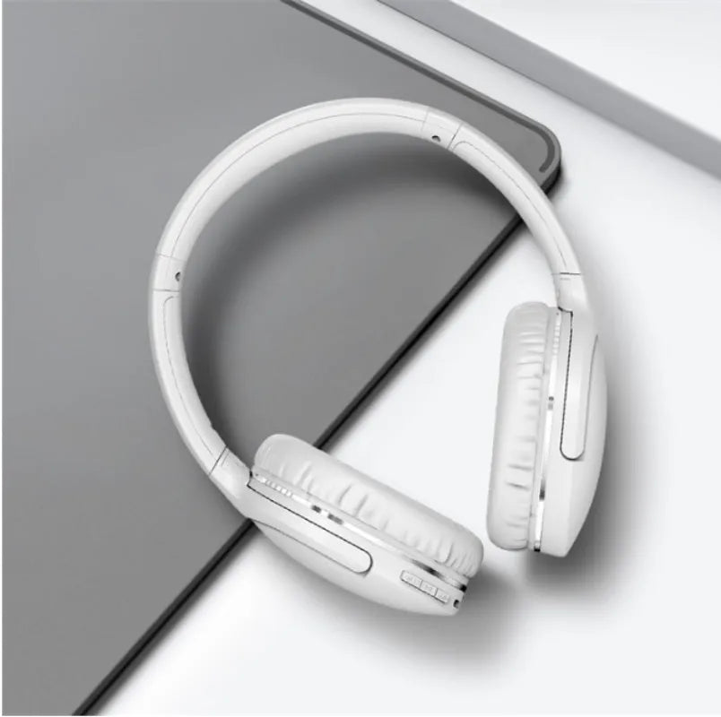 Wireless Bluetooth sports gaming headset in black and white colours with head-mounted design