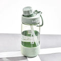 Reusable heat-resistant plastic cup with leak-proof lid in grey, green, and pink colour options