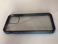 Glass anti-spy clamshell phone case for iPhone in six colour options: black, silver, red, gold, green, blue.