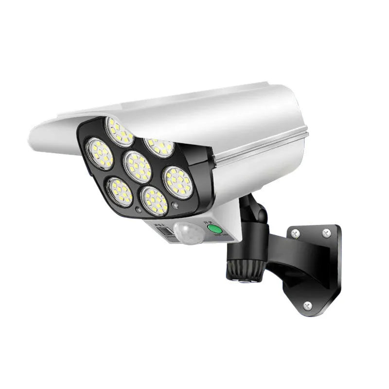 Solar simulation monitor lamp with motion sensor, waterproof, for outdoor wall or courtyard use.