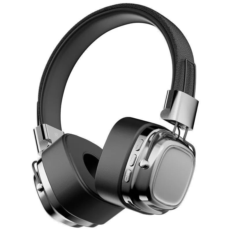 Retro wireless Bluetooth 5.3 head-mounted dynamic bass boost headset in silver brown colour