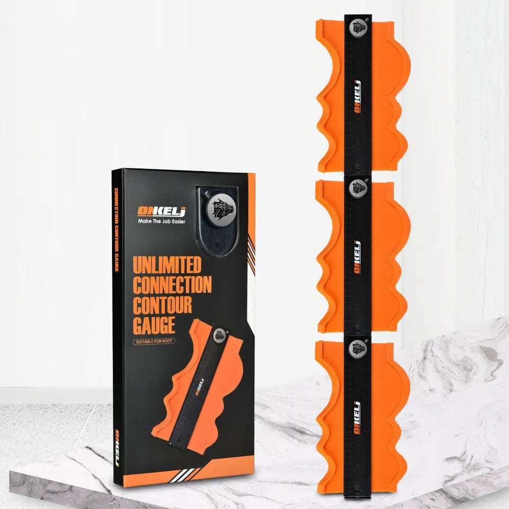 10-inch stainless steel and ABS contour gauge with lock for profile copying.