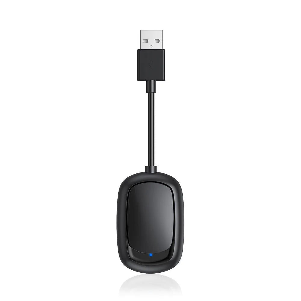 Wireless CarPlay and Android Auto 2-in-1 adapter box with USB connection