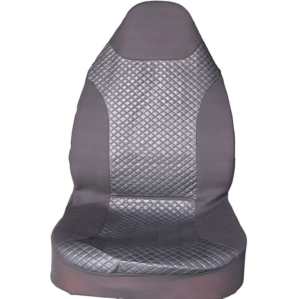 Black automotive quilted PU plus polyester fabric seat cover with plastic hooks for general vehicle use