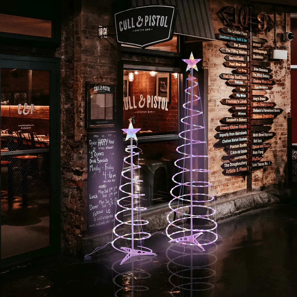 6-foot tall LED spiral Christmas tree light with colourful lights and remote control