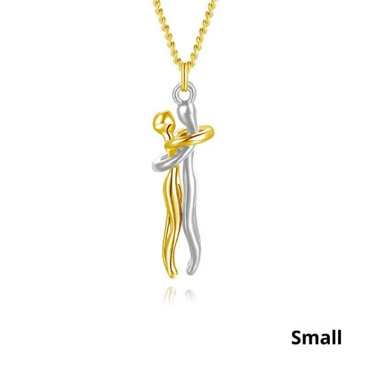 Copper collarbone pendant necklace with electroplated finish