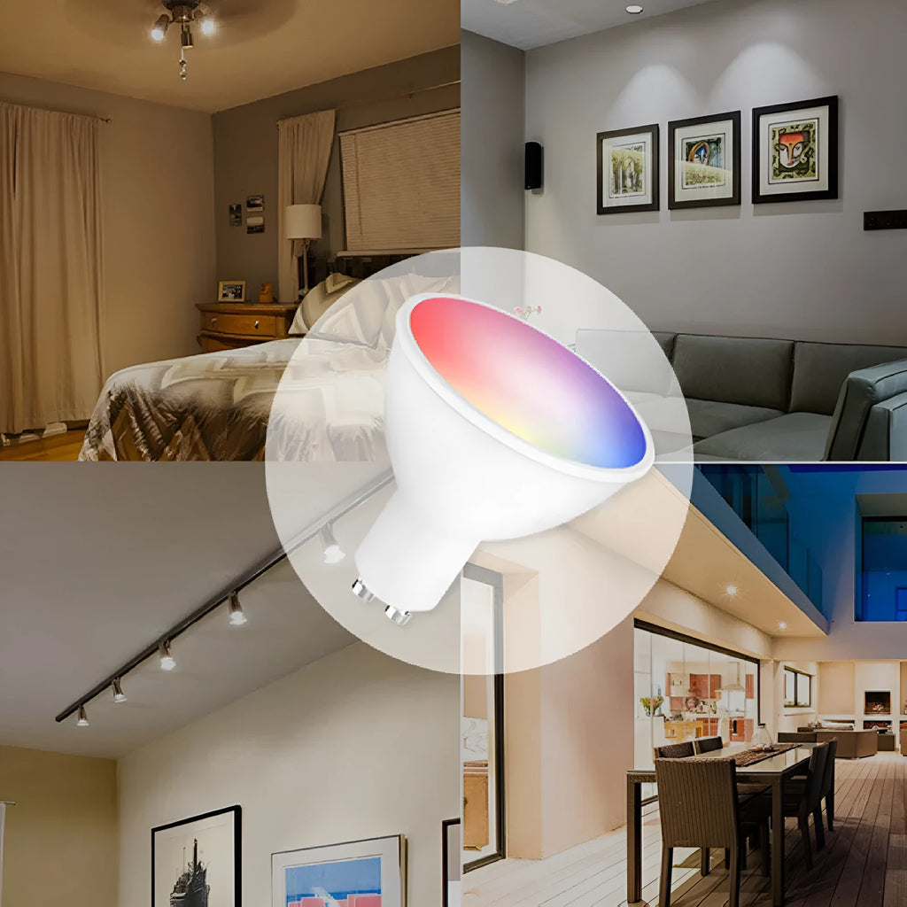 Smart GU10 RGBCCT 5W LED spotlight with wifi and voice control capabilities