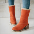 Miss Winter women snow boots in black with round toe and low heel