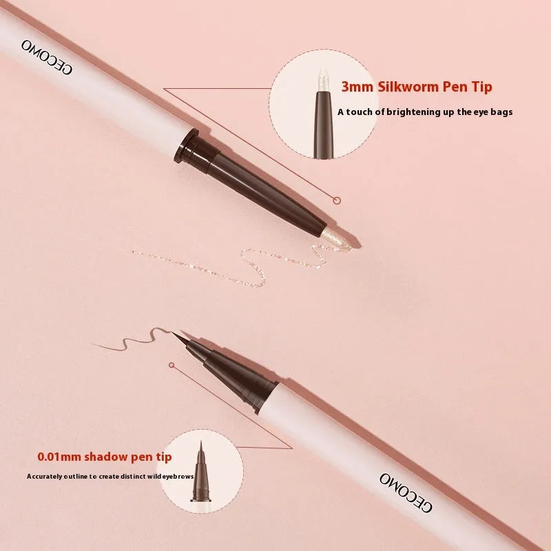 Stereoscopic Star Eyes Double Headed Silkworm Pen eyeliner in pearlescent colours