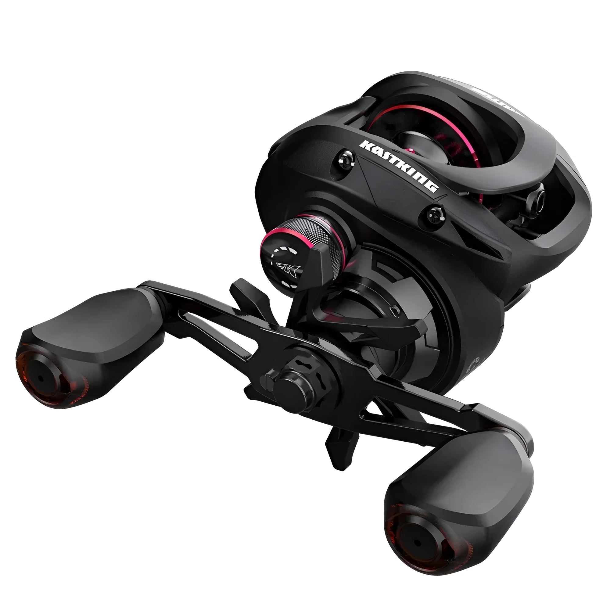 Drip wheel lure fishing rod with rocking wheel line system showing left and right hand wheel options