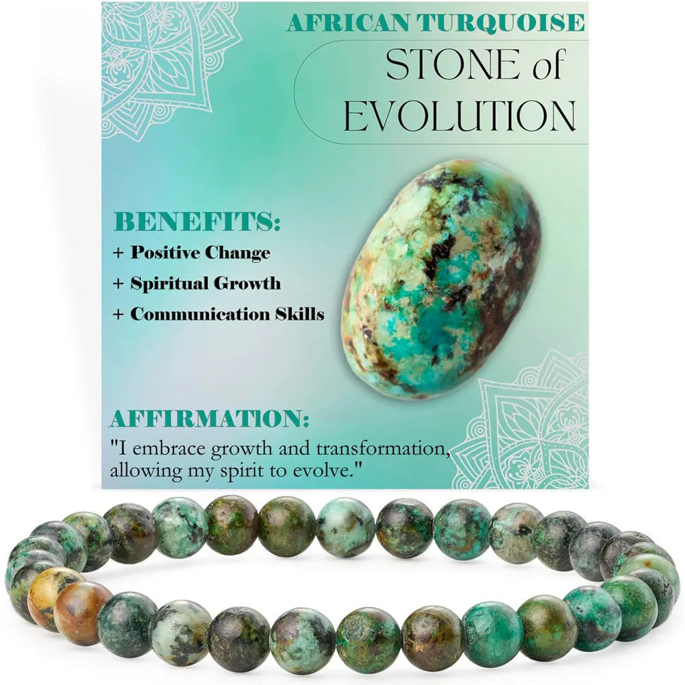 Handmade geometric bracelet with 6mm natural agate beads on an adjustable strap.