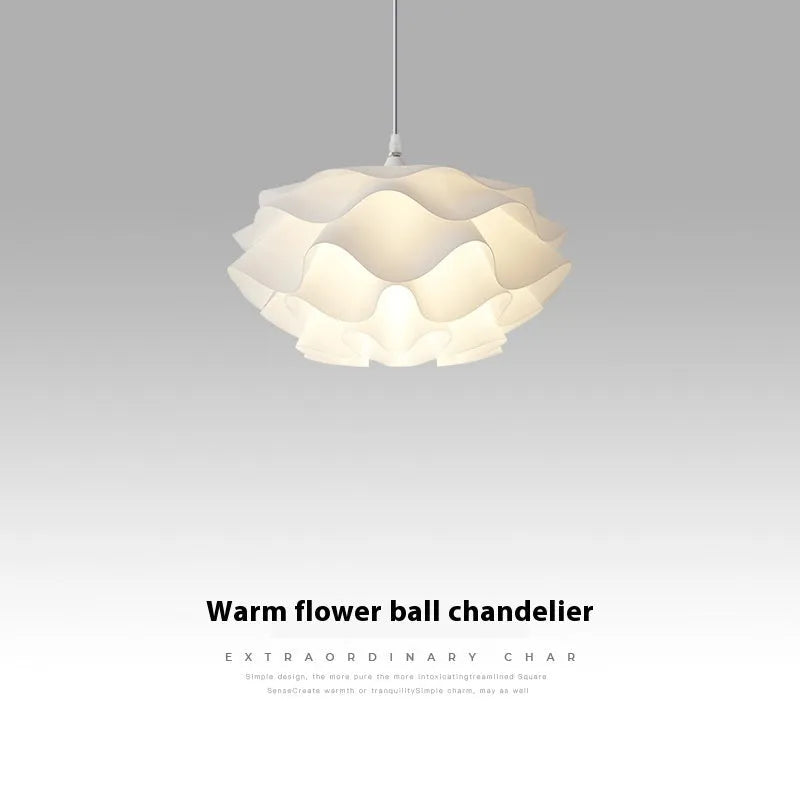 Modern minimalist creative flower bedroom chandelier with full spectrum LED light source in 40cm size