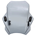 Universal motorcycle windshield made of ABS plastic in smoke colour, fitted on handlebars