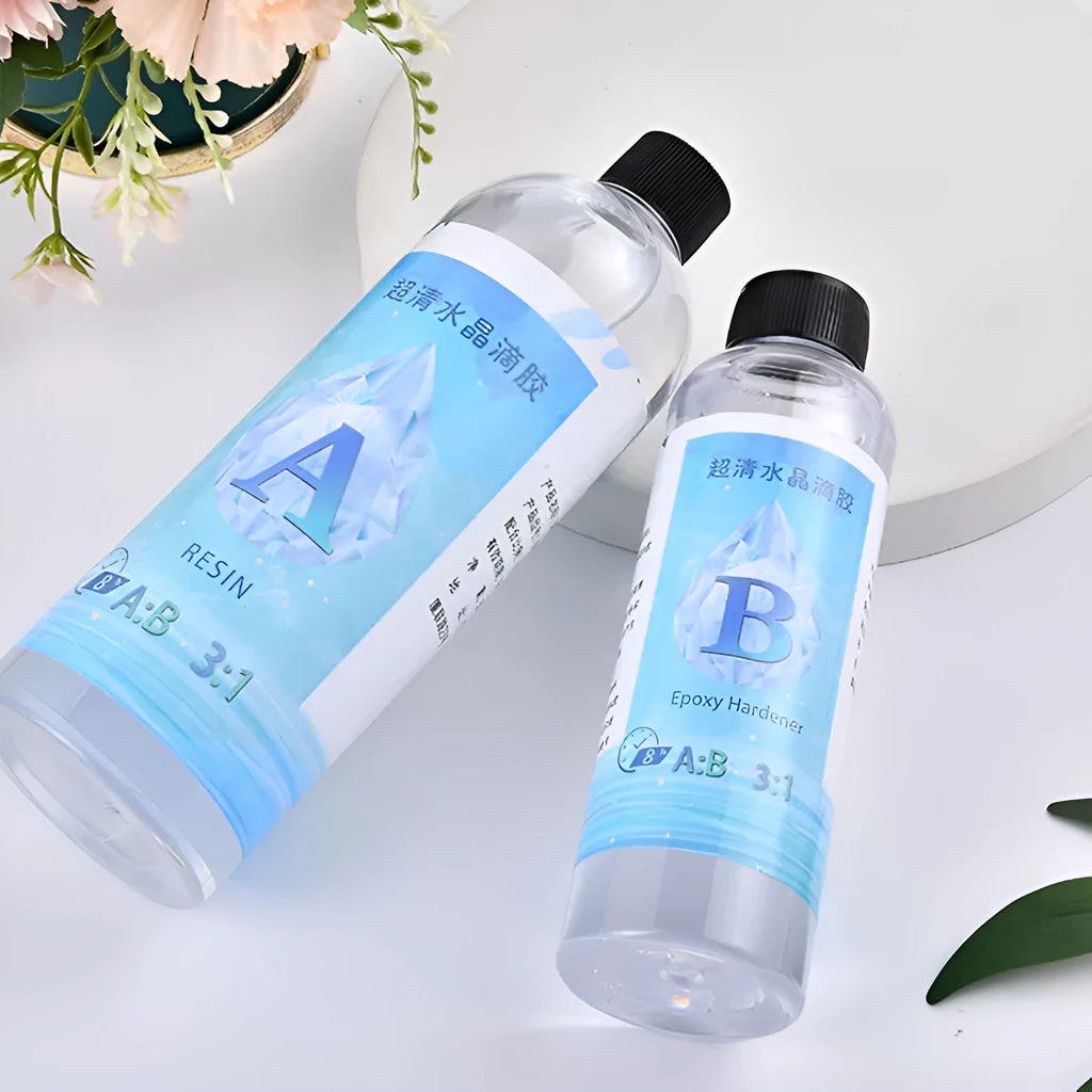 1kg epoxy resin crystal glue bottle with super clear hard or soft formula for DIY crafting