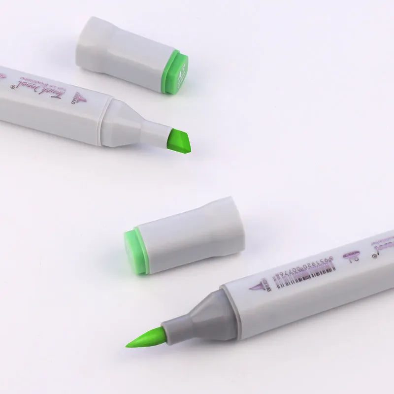 48-colour oily soft-tip marker set with round and oblique heads for hand-painted design work