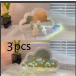 DIY cloud tulip decorative night lamp with LED lights and mirror surface for bedroom or desk