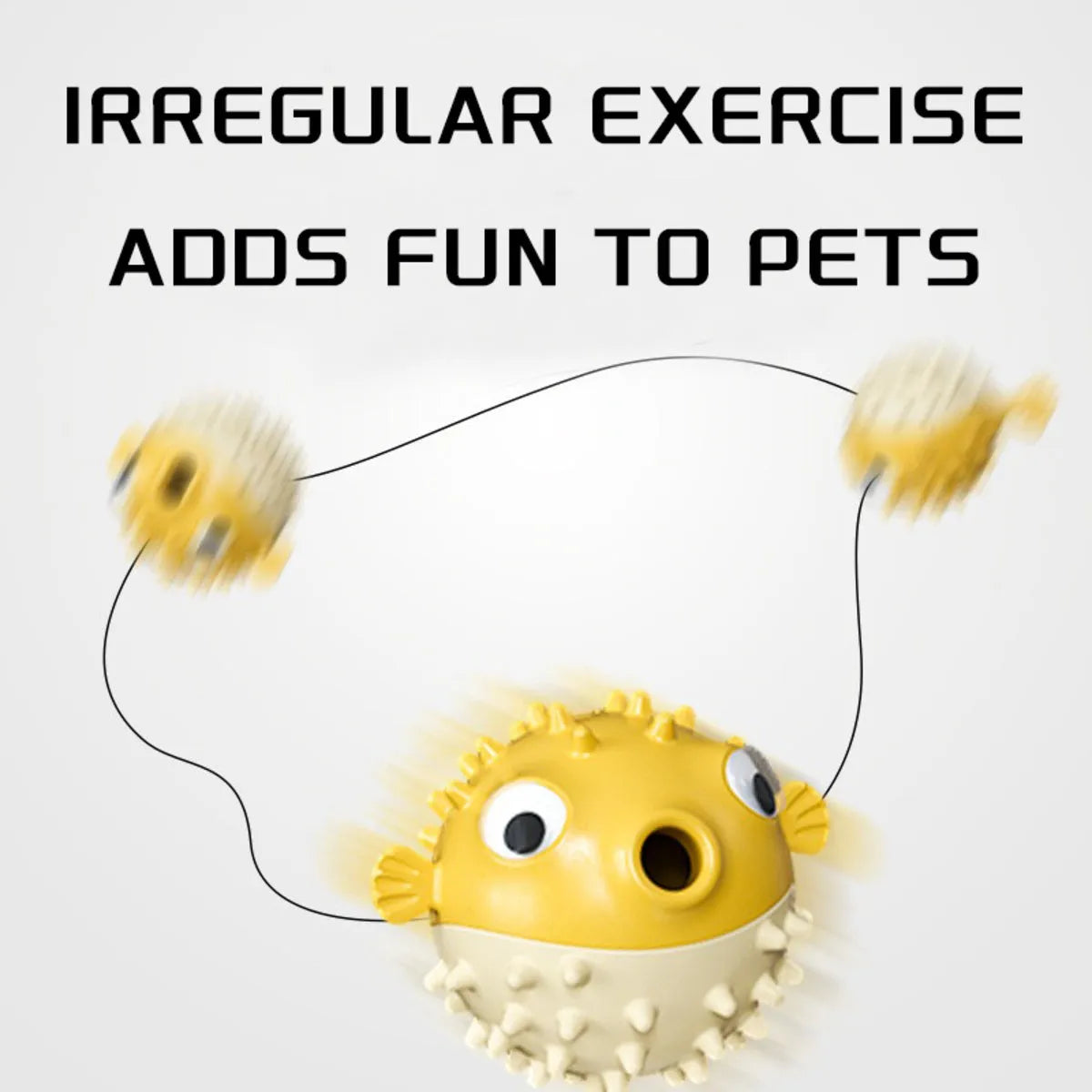 Yellow fish-shaped dog chew toy with textured surface and squeaker for aggressive chewers