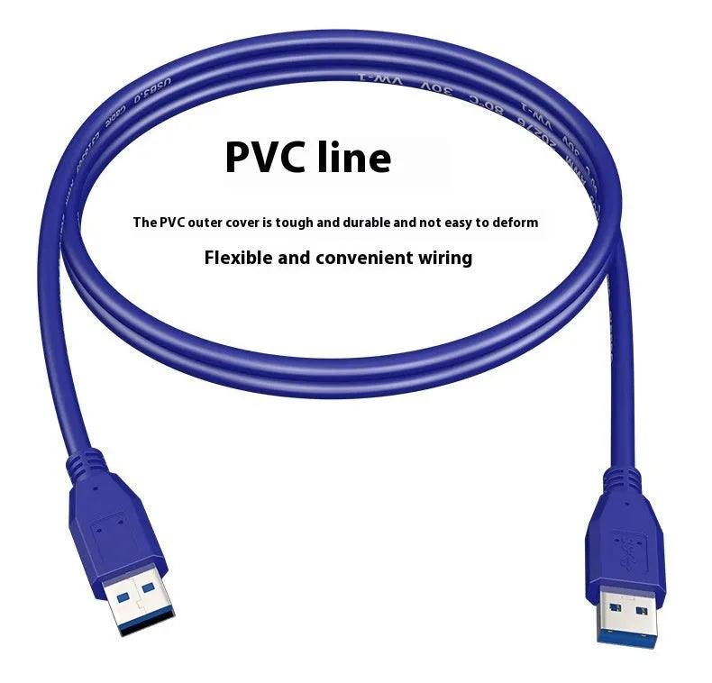 USB 3.0 male-to-male data cable with nickel-plated connectors, multiple lengths available