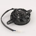 Black plastic motorcycle water tank cooling fan measuring 190x120x50mm on plain background