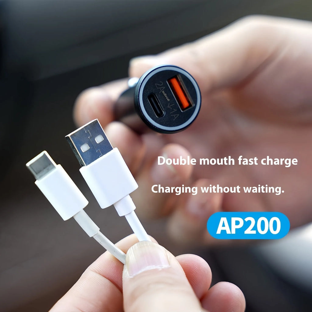Black GPS car locator tracker device for vehicle security with charging port connection