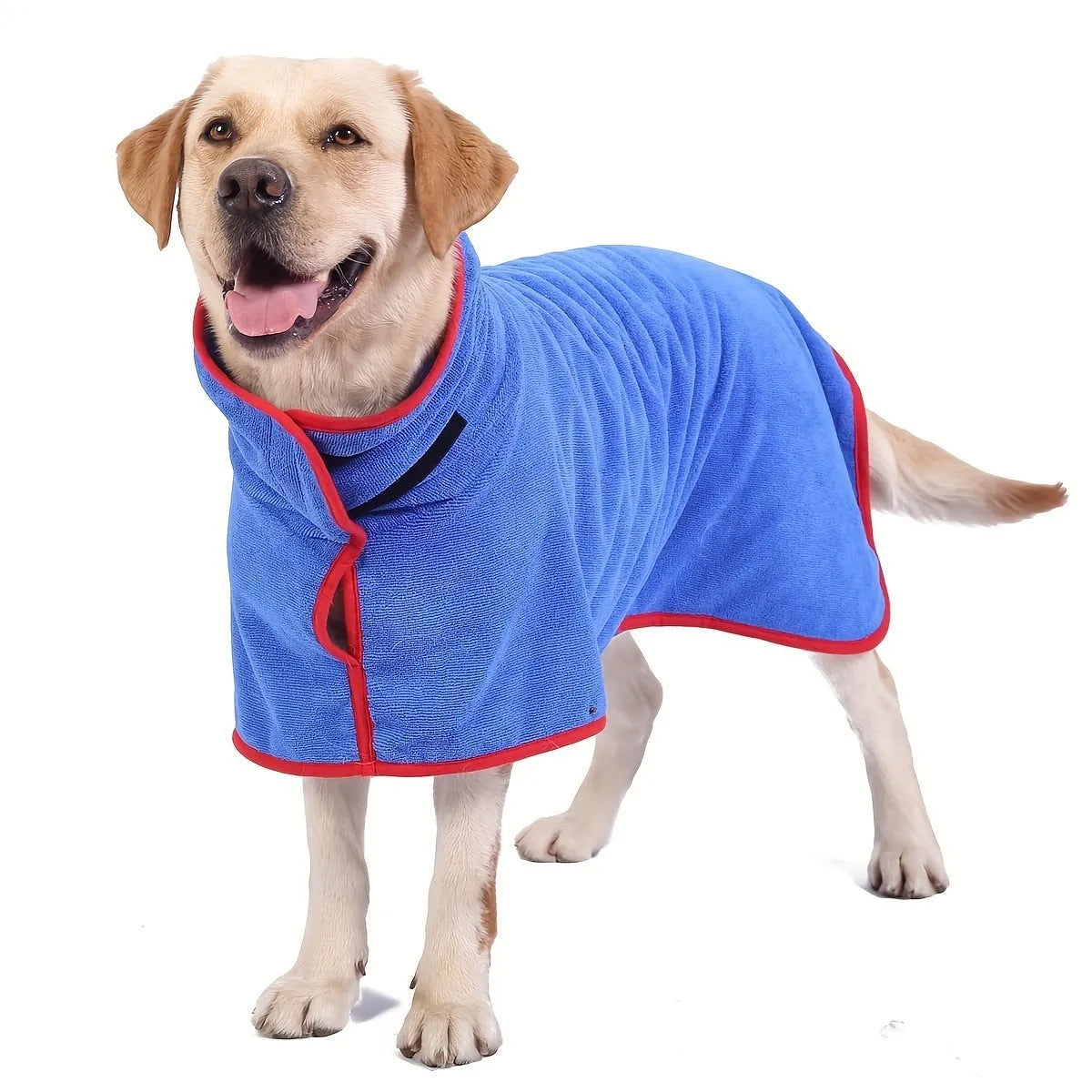 Nylon dog drying towel in grey with orange edge trim shown folded, available in XS to XL sizes