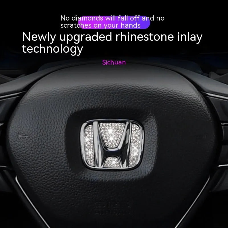 Zinc alloy diamond decorative sticker for Toyota car steering wheel centre.