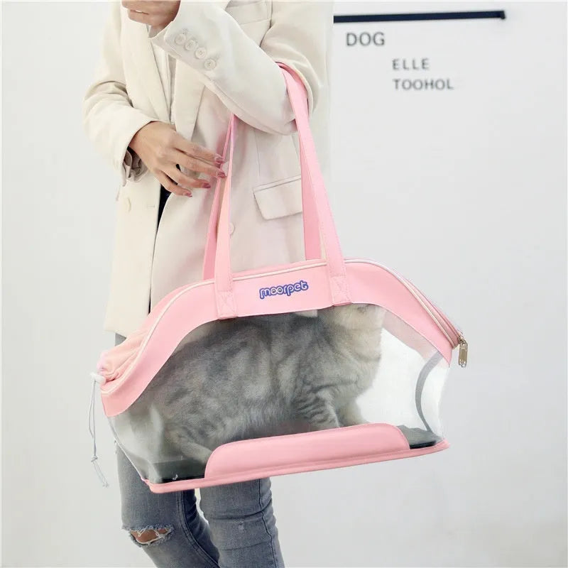 MOORPET leather cat carrier bag in solid colour with 25 litre capacity