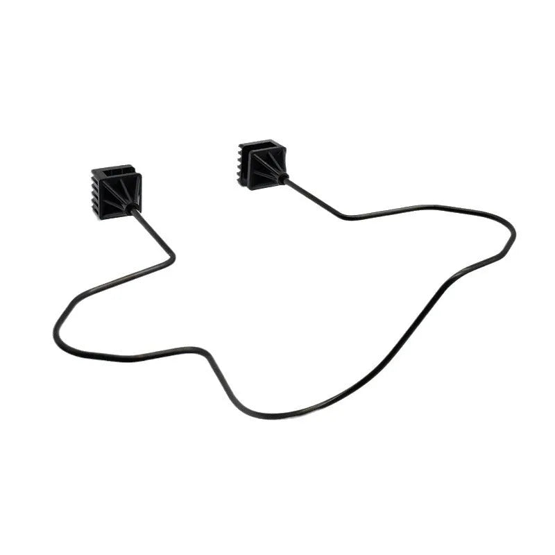 Black metal snap-on hat bracket for car interior display stand holding a hat